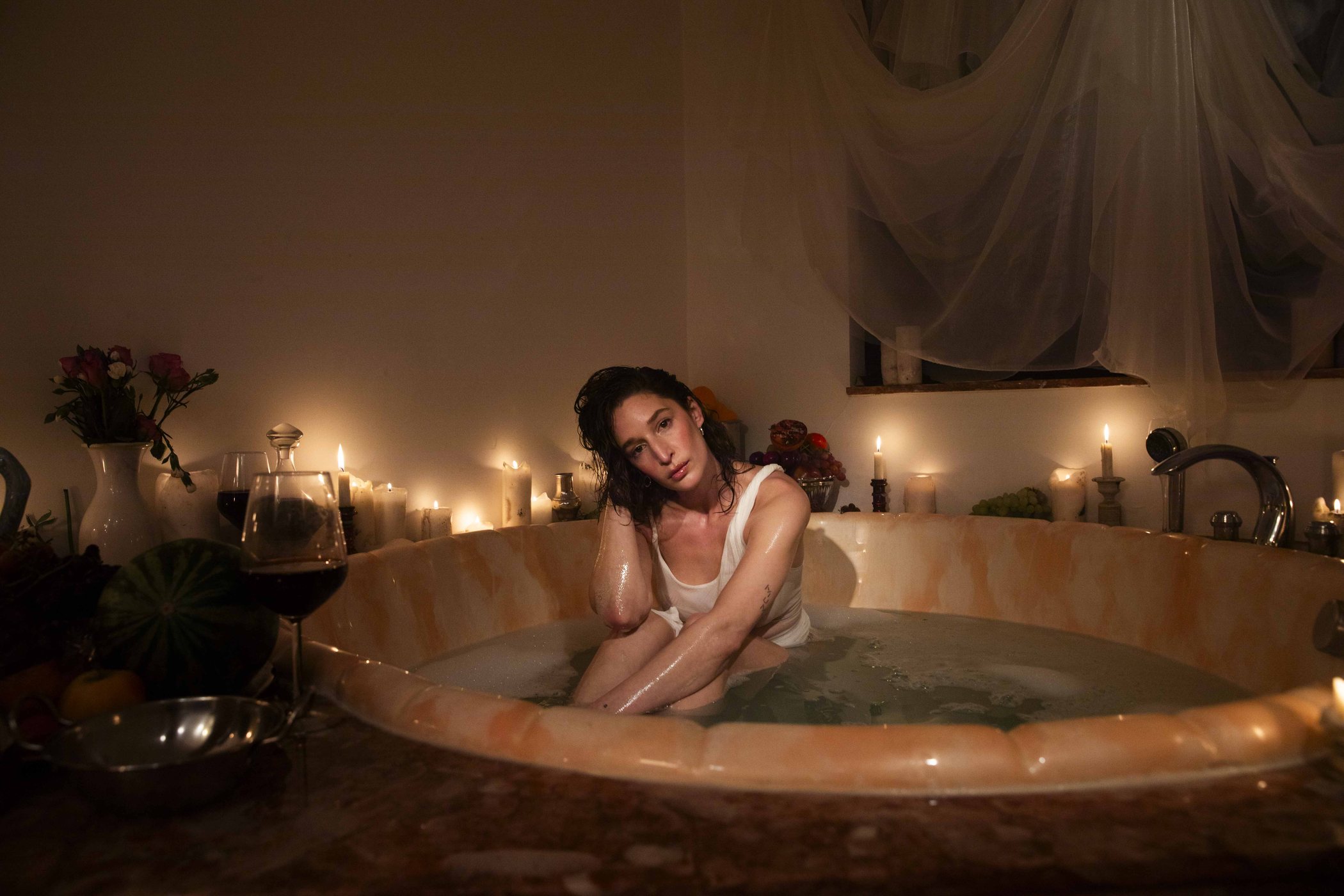 Editorial image in bath setting